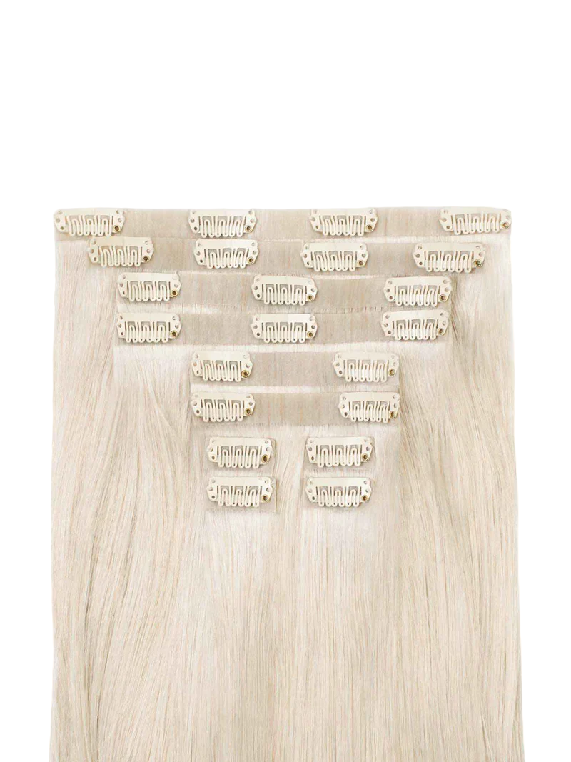 Remy Platinum Blonde Clip-Ins - BB Collections Hair