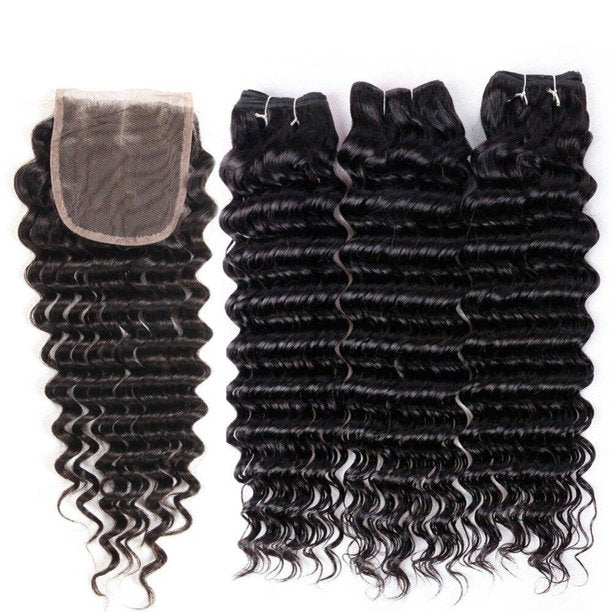 Loose Deep Wave Bundles & Closure Set - BB Collections Hair