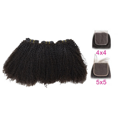 Afro Curly Bundles & Closure Set