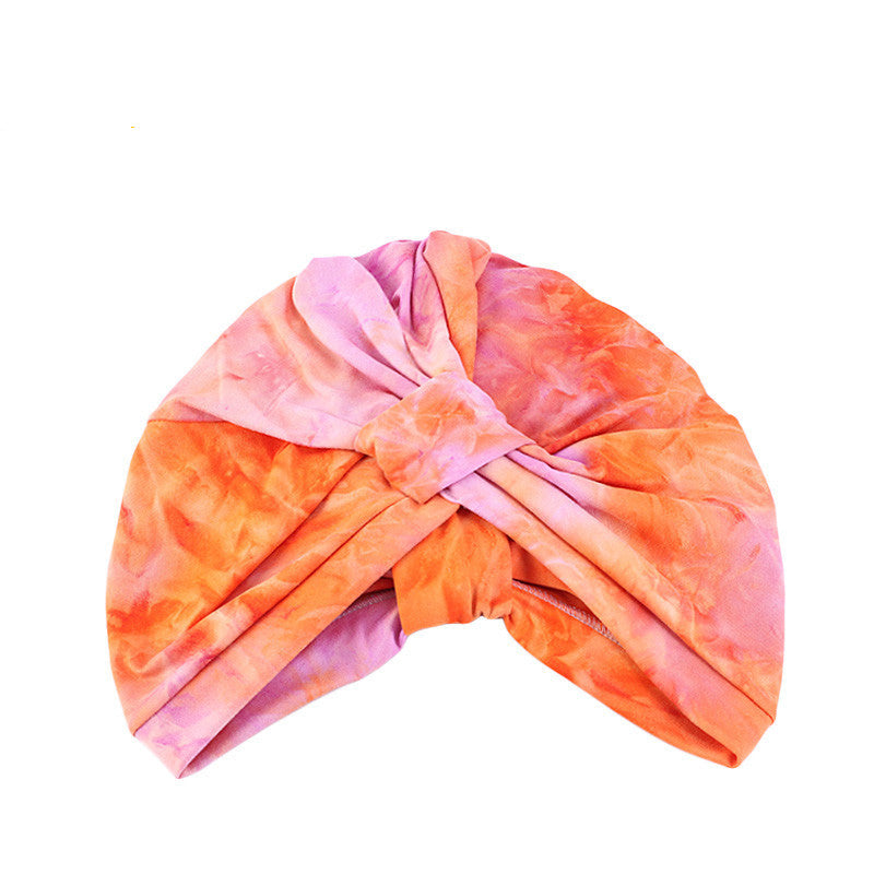 Tie Dyed Turban Hat Ethnic Style Turban Hat Square - BB Collections Hair