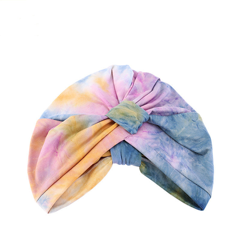 Tie Dyed Turban Hat Ethnic Style Turban Hat Square - BB Collections Hair