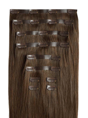 Remy Natural Brown Clip-Ins - BB Collections Hair