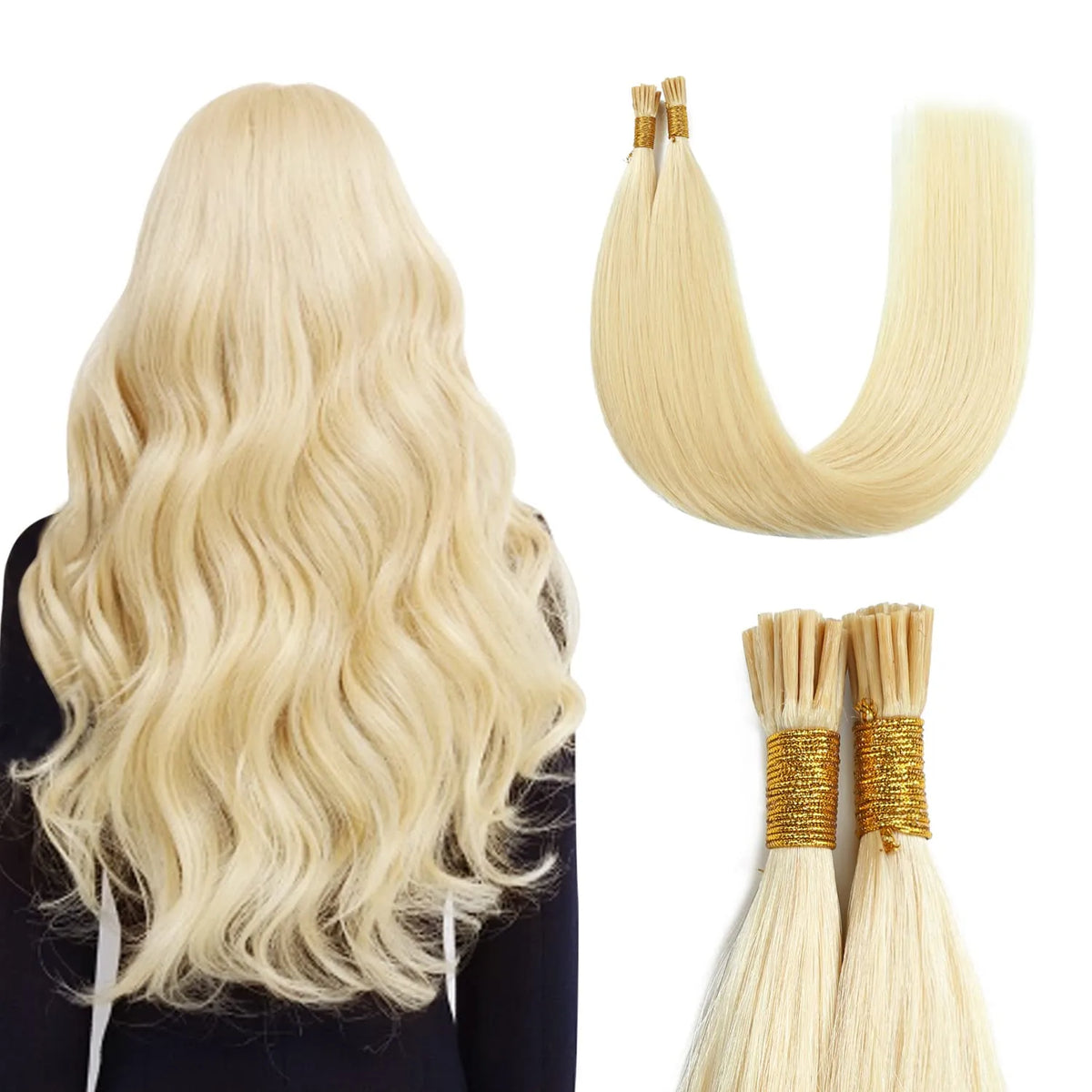 Remy Beach Blonde #613 I-Tips - BB Collections Hair