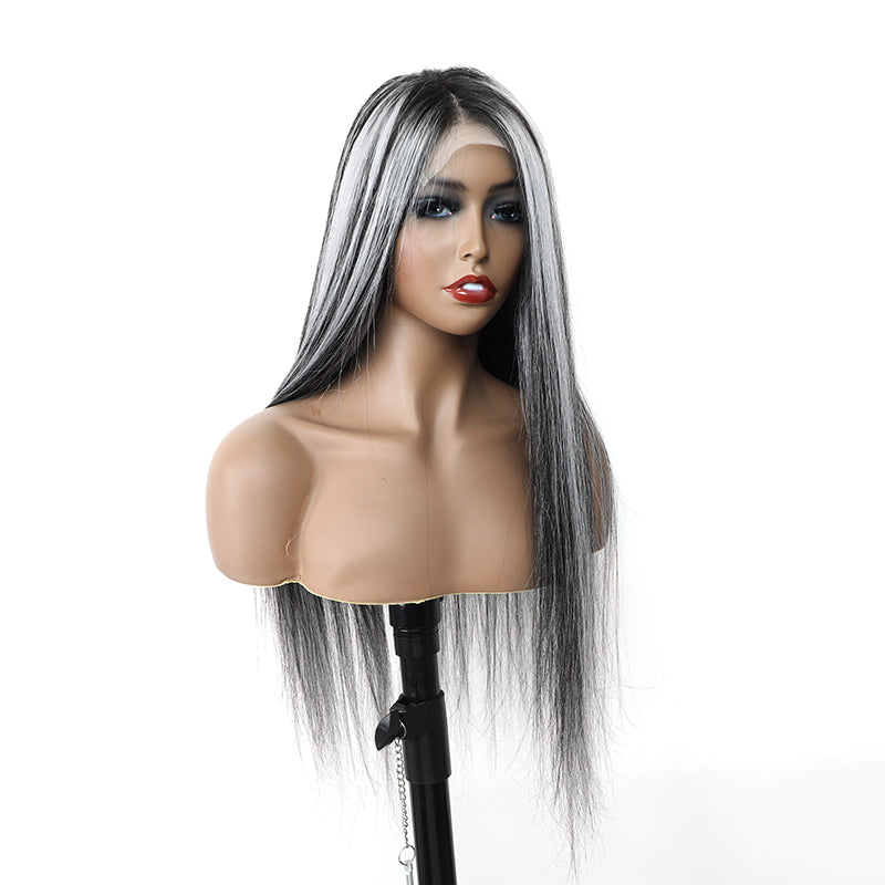 Stormi Silver Highlight Virgin Lace Wig - BB Collections Hair