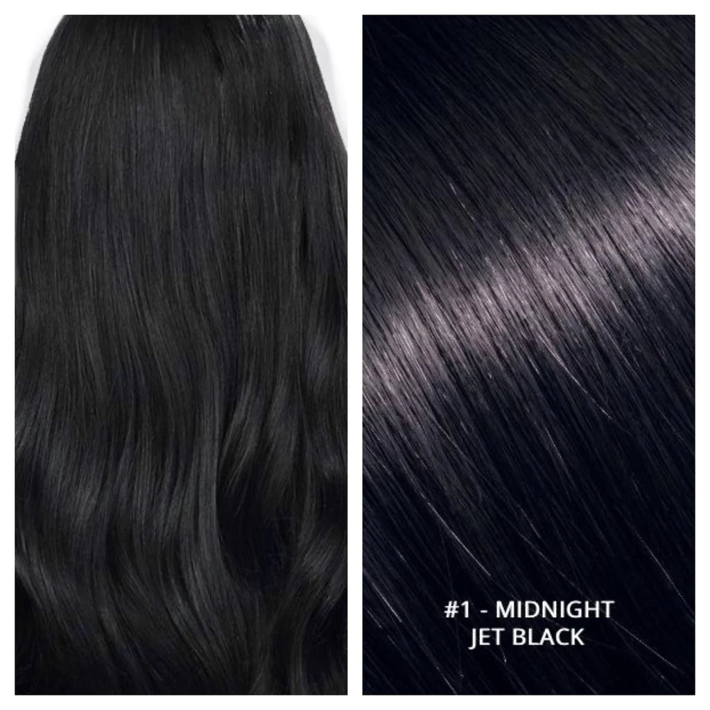 Russian Double Drawn Hand-Tied Wefts Extensions Jet Black #1 - BB Collections Hair