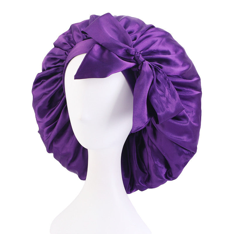 Extra Large Streamer Satin Round Hat With Bow Head