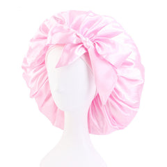 Extra Large Streamer Satin Round Hat With Bow Head