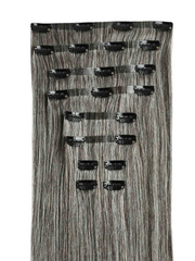 Remy Natural Gray Clip-Ins - BB Collections Hair