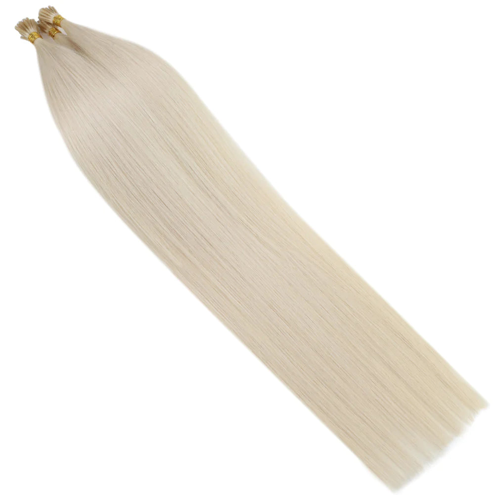 Remy Platinum Blonde #60 I-Tips - BB Collections Hair