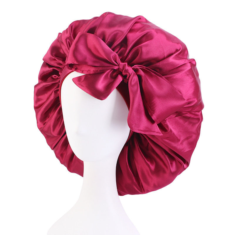 Extra Large Streamer Satin Round Hat With Bow Head