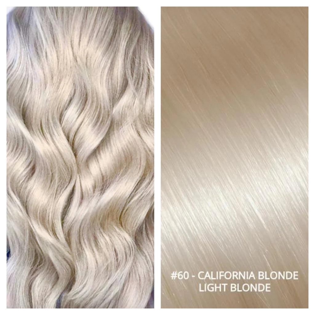 Russian Double Drawn Hand-Tied Wefts Extensions Cali Light Blonde #60 - BB Collections Hair