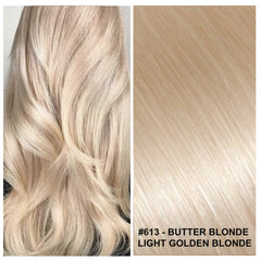 Russian Double Drawn Hand-Tied Wefts Extensions Light Golden Blonde #613 - BB Collections Hair