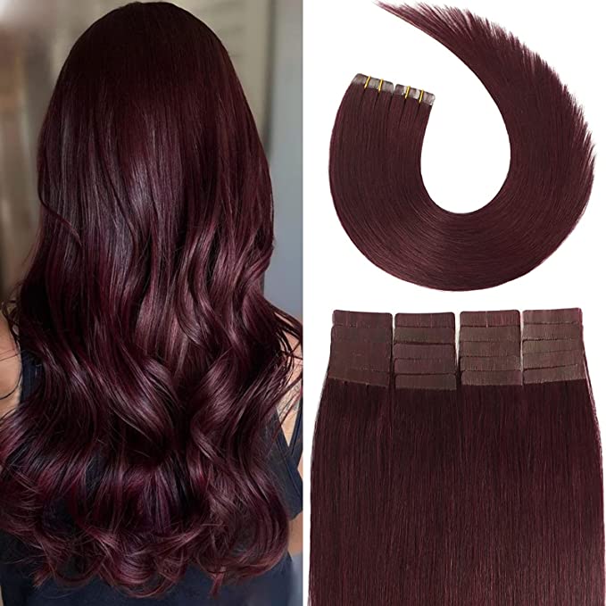 Remy Tape-Ins Burgundy #99J - BB Collections Hair