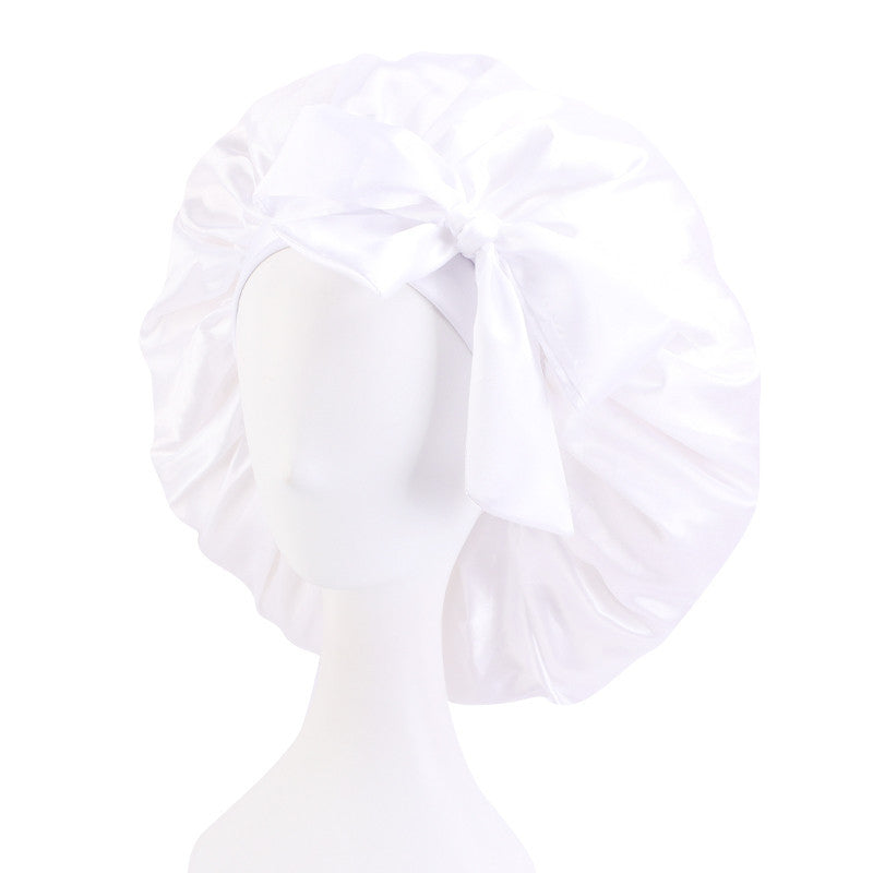 Extra Large Streamer Satin Round Hat With Bow Head