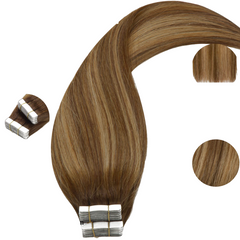 Remy Tape-Ins Ombre Chocolate Brown to Caramel Blonde #4/27 - BB Collections Hair