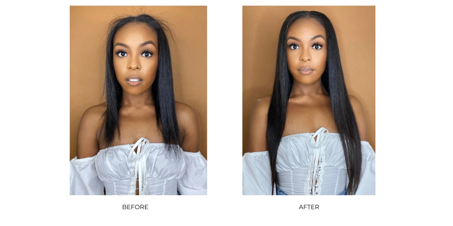 Silk Press Straight Clip-Ins (Natural Hair/African Amer.) - BB Collections Hair