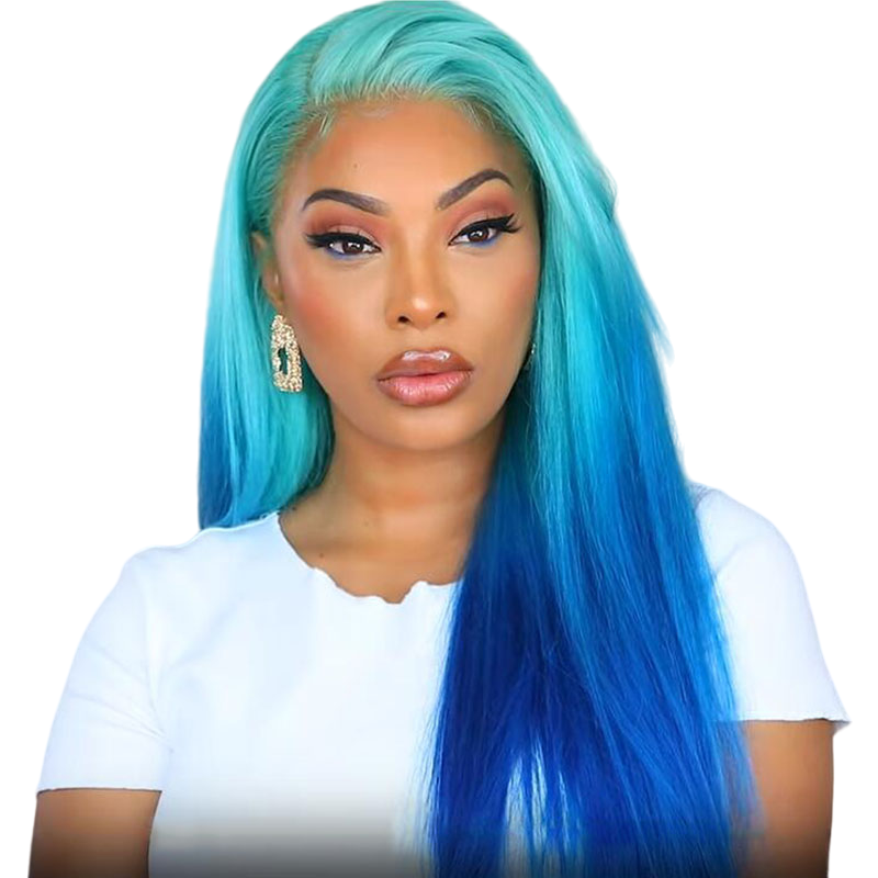 Elsa Ombre Icy Blue Virgin Lace Wig - BB Collections Hair