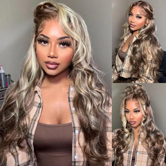 Giselle Ash Blonde Balayage Highlight Lace Virgin Wig - BB Collections Hair