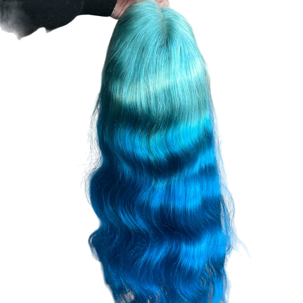 Elsa Ombre Icy Blue Virgin Lace Wig - BB Collections Hair