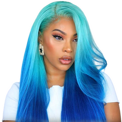 Elsa Ombre Icy Blue Virgin Lace Wig - BB Collections Hair