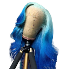 Elsa Ombre Icy Blue Virgin Lace Wig - BB Collections Hair