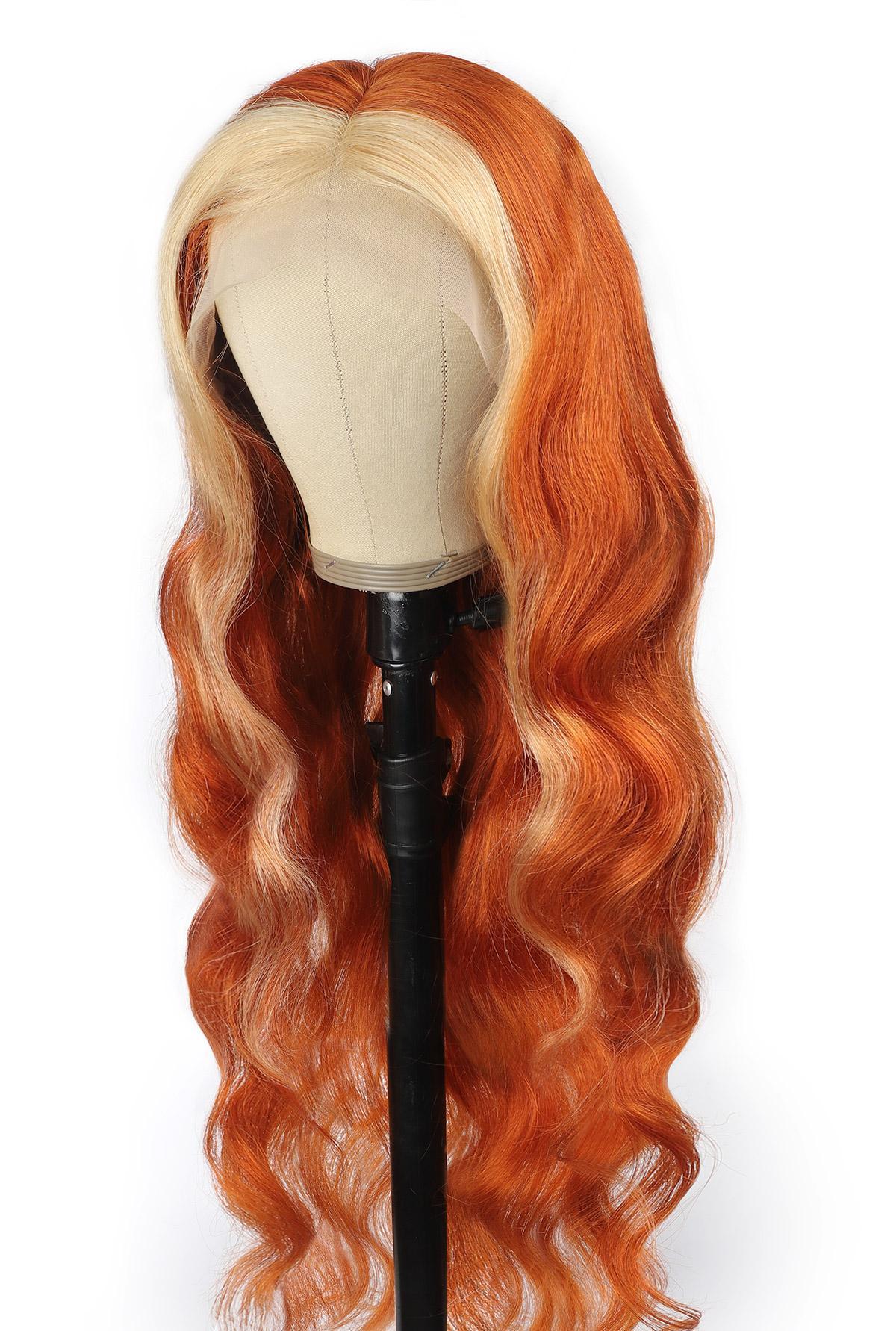 Emma Ginger Base w/ Blonde Skunk Stripe Lace Virgin Wig - BB Collections Hair