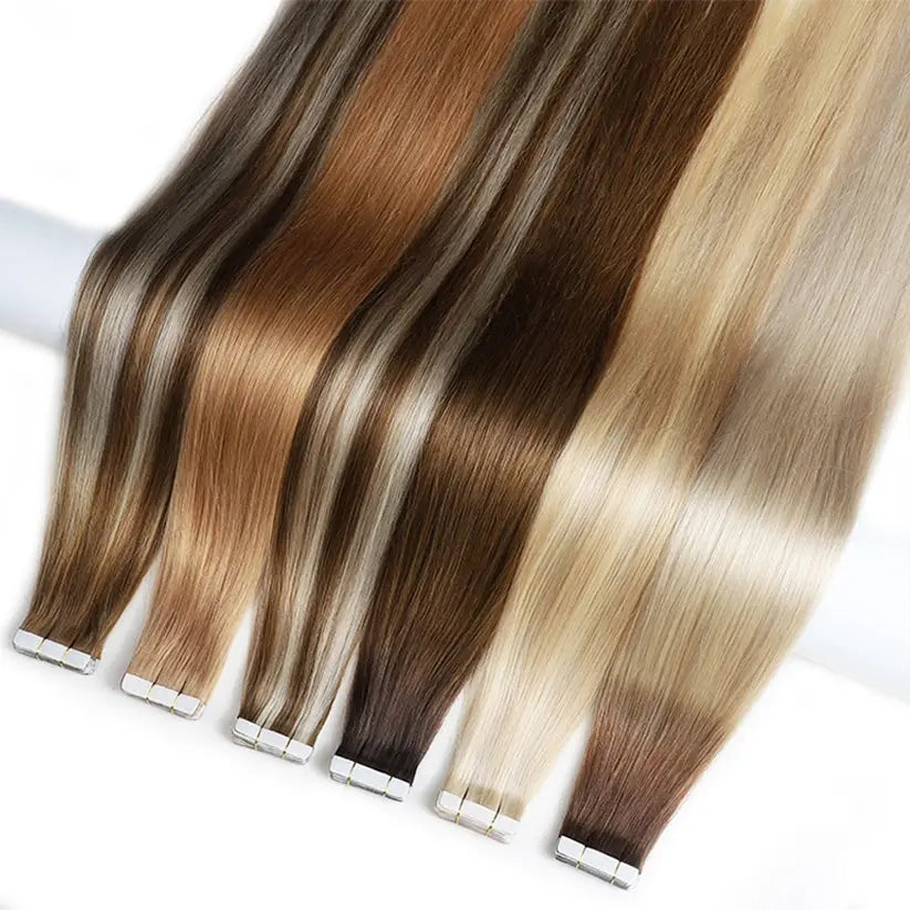 Remy Tape-Ins Ombre Chocolate Brown with Blonde - BB Collections Hair