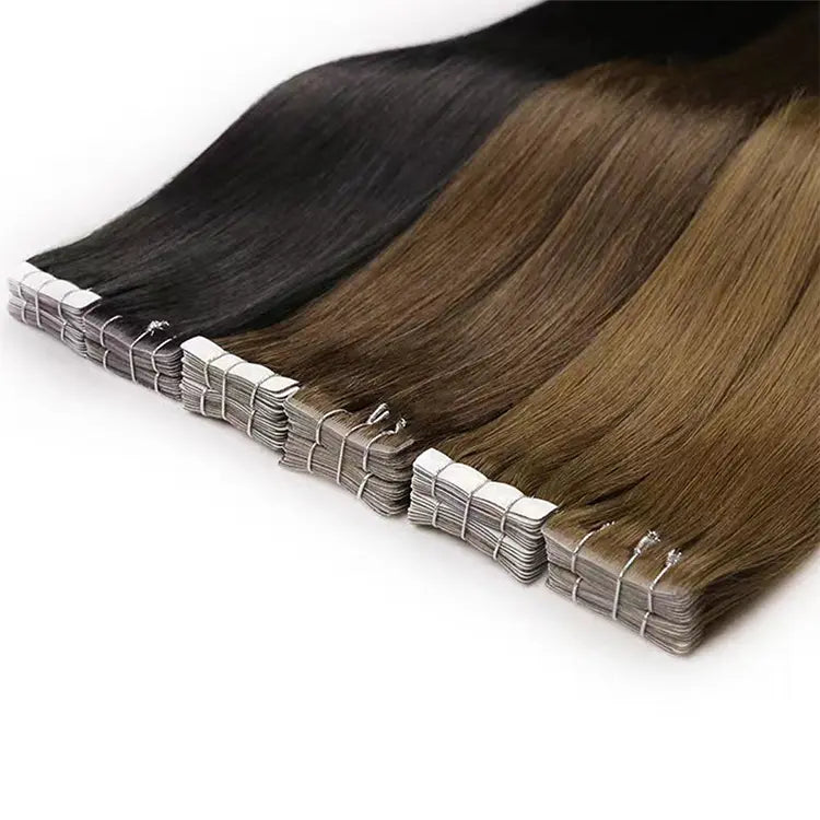 Remy Tape-Ins Ombre Chocolate Brown with Blonde - BB Collections Hair