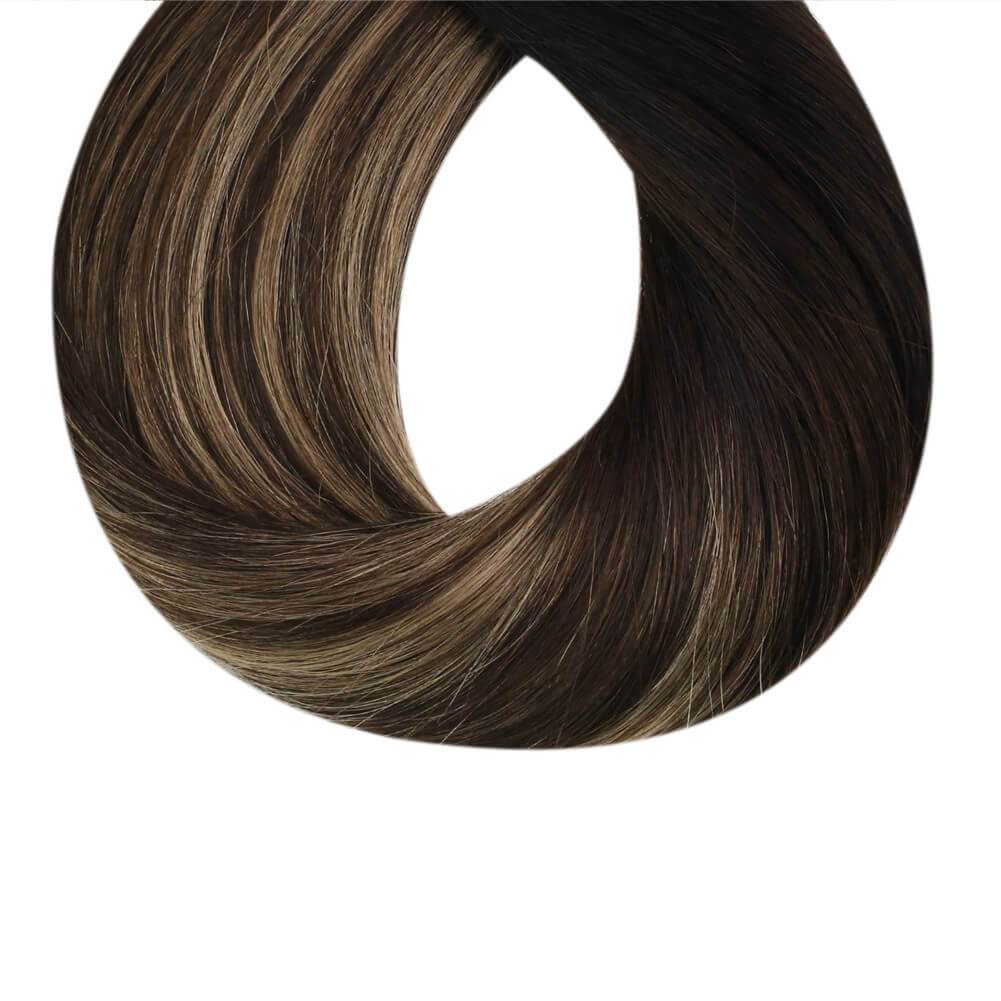 Remy Black to Brown with Blonde #1B/4/27 I-Tips - BB Collections Hair