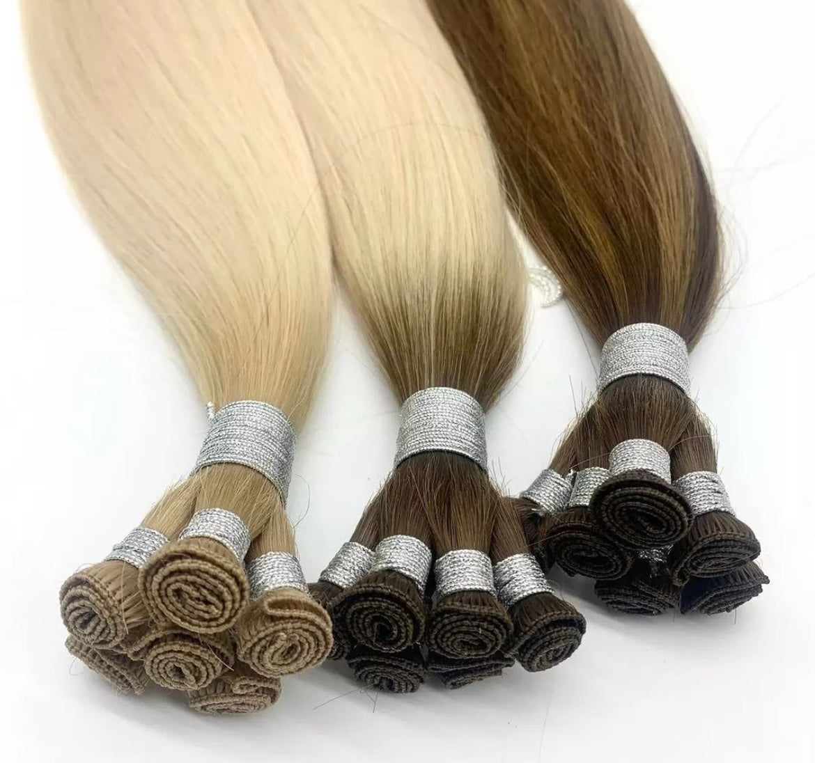 Russian Double Drawn Hand-Tied Wefts Extensions Jet Black #1 - BB Collections Hair