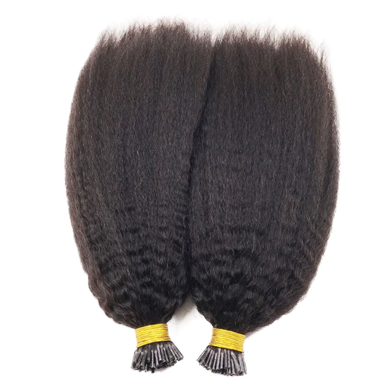 Kinky Straight Virgin Indian I-Tips (Natural Hair/African Amer.)- BB Collections Hair