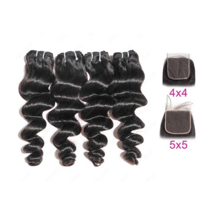 Loose Wave Bundles & Closure Set - BB Collections Hair