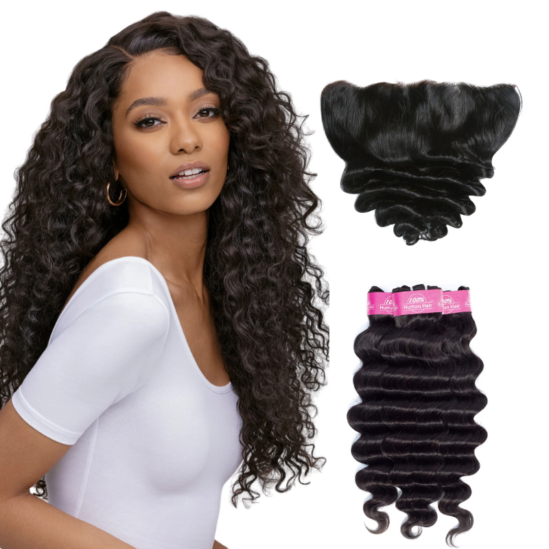 Loose Deep Wave Bundles & Frontal Set - BB Collections Hair