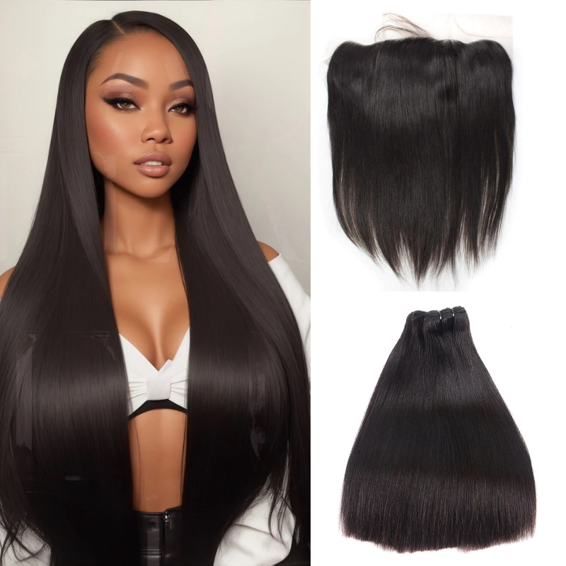 Straight Bundles & Frontal Set - BB Collections Hair