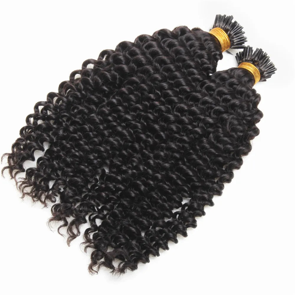 Kinky Curly Virgin Indian I-Tips (Natural Hair/African Amer.) - BB Collections Hair