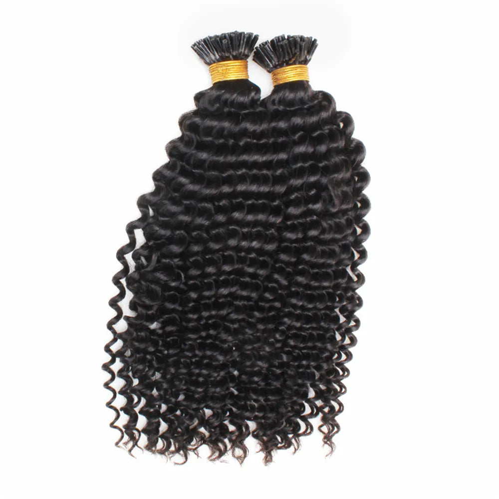 Kinky Curly Virgin Indian I-Tips (Natural Hair/African Amer.) - BB Collections Hair