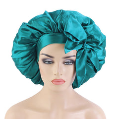 Extra Large Streamer Satin Round Hat With Bow Head