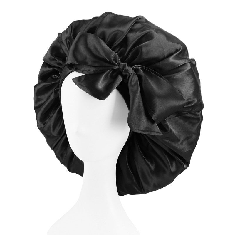 Extra Large Streamer Satin Round Hat With Bow Head