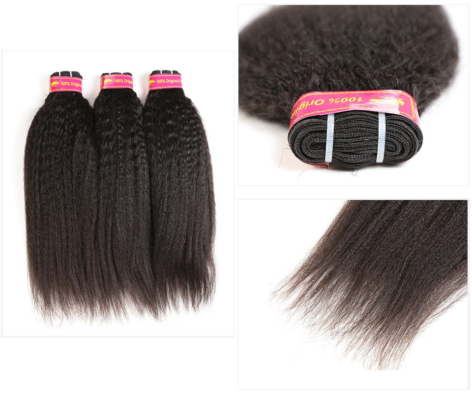 Kinky Straight Bundles & Closure Set - BB Collections Hair