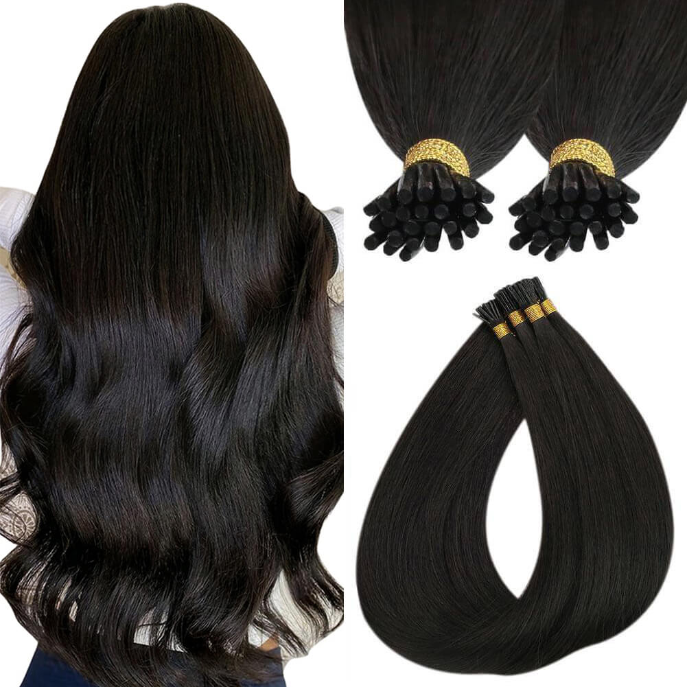 Remy Off Black #1B I-Tips - BB Collections Hair